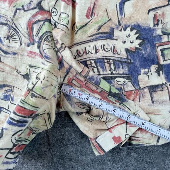 Hentsch Man Shorts Mens 36 Colorful Art Retro City Print Pastel Busy - Picture 5 of 9